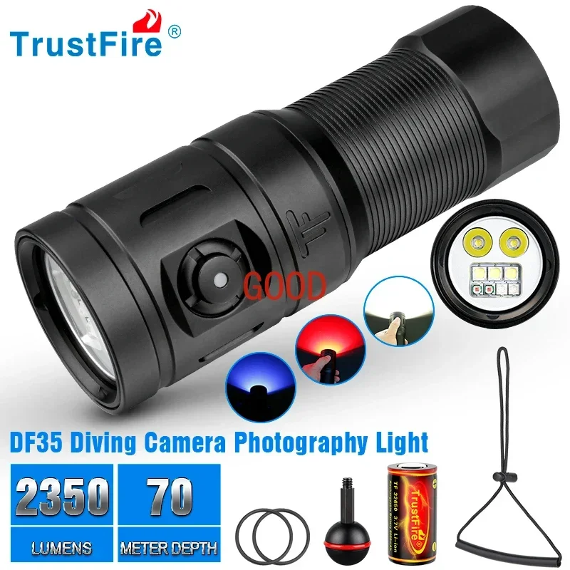 Trustfire DF35 Diving Flashlig - đánh giá và giá Underwater Flashlight