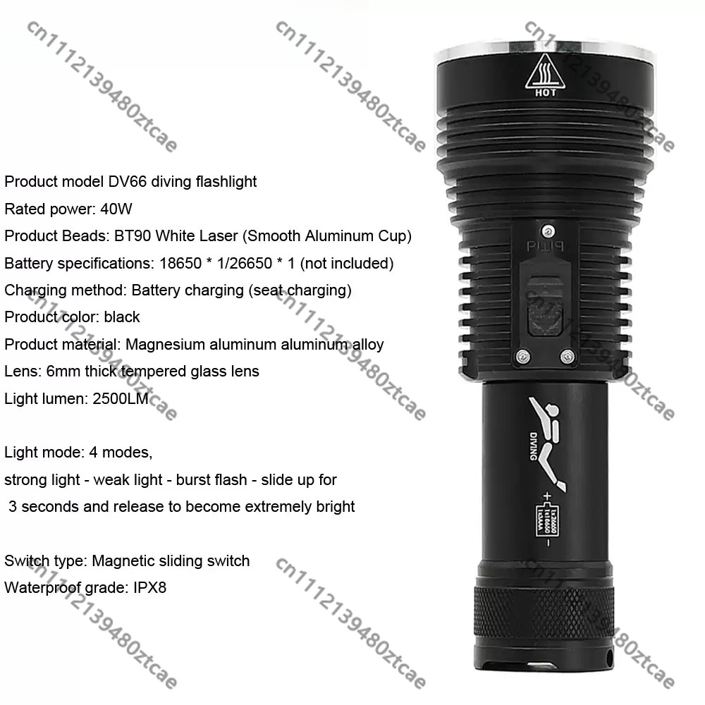 High Power White Laser Diving  - đánh giá và giá Underwater Flashlight