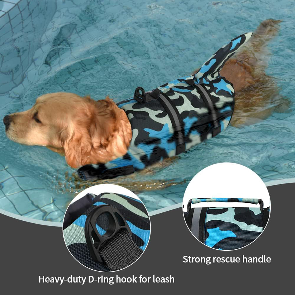 Dog Life Jacket Shark Ripstop  - đánh giá và giá Life Jacket Buoyancy